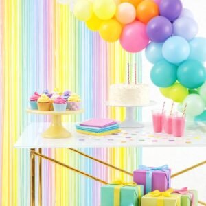 Pastel Rainbow Foil Fringe Curtain