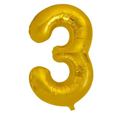 40" Gold Foil Balloon Number - Image 5