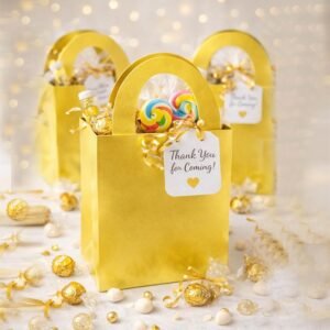 Gold Tote Bag | Party Favor Goodies Bag
