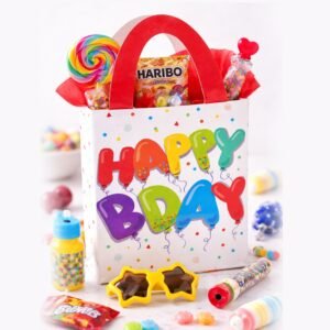 Happy Bday Printed Tote Bag | Party Favor Goodies Bag