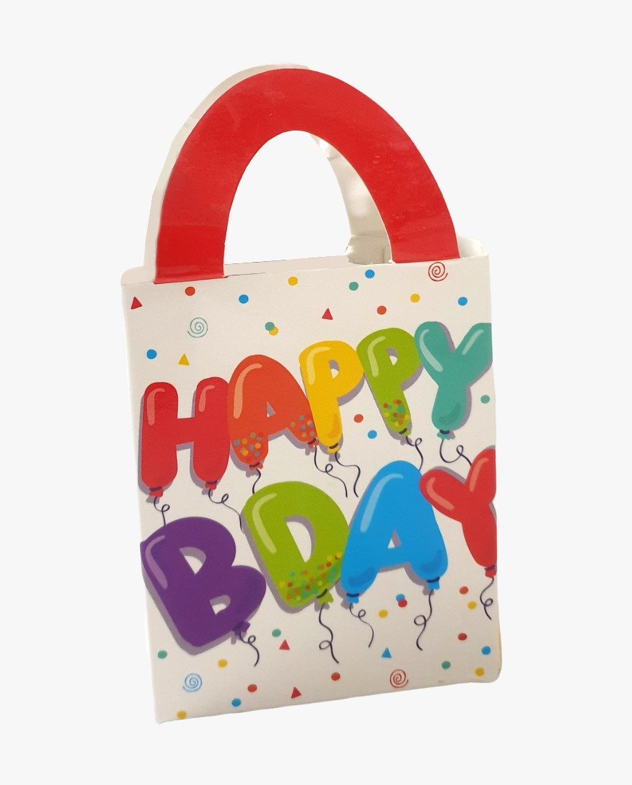 Happy Bday Printed Tote Bag | Party Favor Goodies Bag