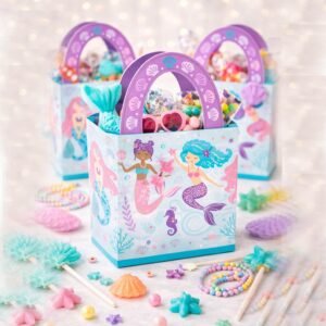 Mermaid Printed Tote Bag | Party Favor Goodies Bag