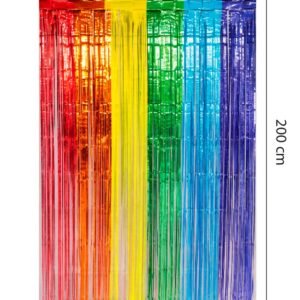 Rainbow Foil Fringe Curtain