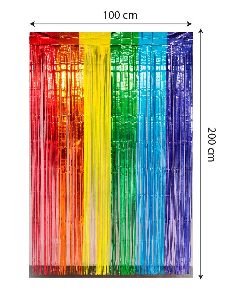 Rainbow Foil Fringe Curtain