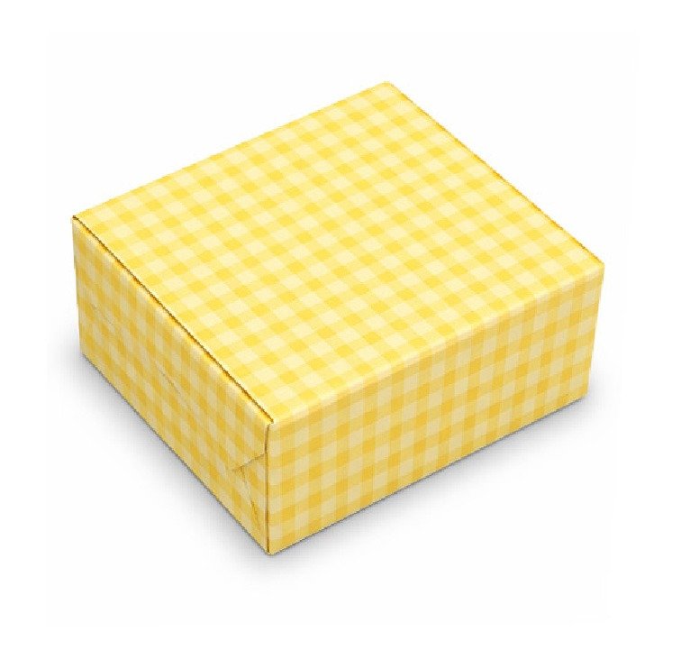 Yellow Check Cake Box