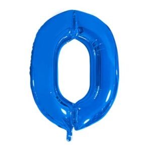 40" Blue Foil Balloon Number - Number 0