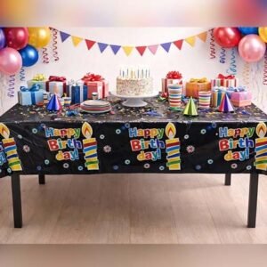 Plastic Table Cover Happy Birthday Printed
